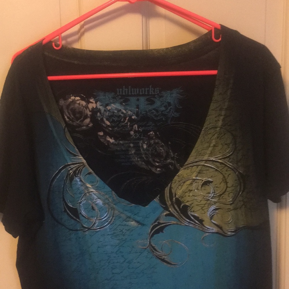 NWOT blue ombré tshirt size XXL